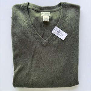 NWT L.L. Bean Men’s XXL V Neck Pullover Sweatshirt Cotton/Cashmere Y2K